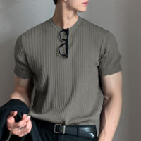 Camiseta De Verano Para Hombre Lujo Ligero Suéter De Lana Estilo Coreano Cuello Redondo Manga Larga Color Sólido Suave Básico Popular - details 7
