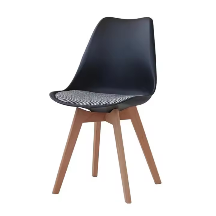 ORION91 Silla LYRA Cojín Acolchado de Lino, Sillas para Cocina, Oficina, Sala de Estar – Color Negro 🖤 40 x 49 x 82 cm - SpazioLuzio - 1