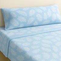 Juego de sábanas sedalina 240 g/m² | Simon en celeste |Cama 90 a 180 cm | 3 y 4 piezas-Mercatienda.es - details 1