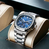 Reloj De Cuarzo Para Hombres SAPPHERO En Color Rosa Oro Resistente Al Agua Con Diamantes Reloj De Pulsera Moda Regalo Nuevo Material De Correa Acero Inoxidable - details 6