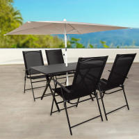 Aktive - Sombrilla terraza rectangular 180x145 cm beige, 4 varillas, mástil inclinable, protección UV30, estructura de acero estable y resistente, ideal para balcones, terrazas y jardines, ligera y fácil de almacenar - details 1