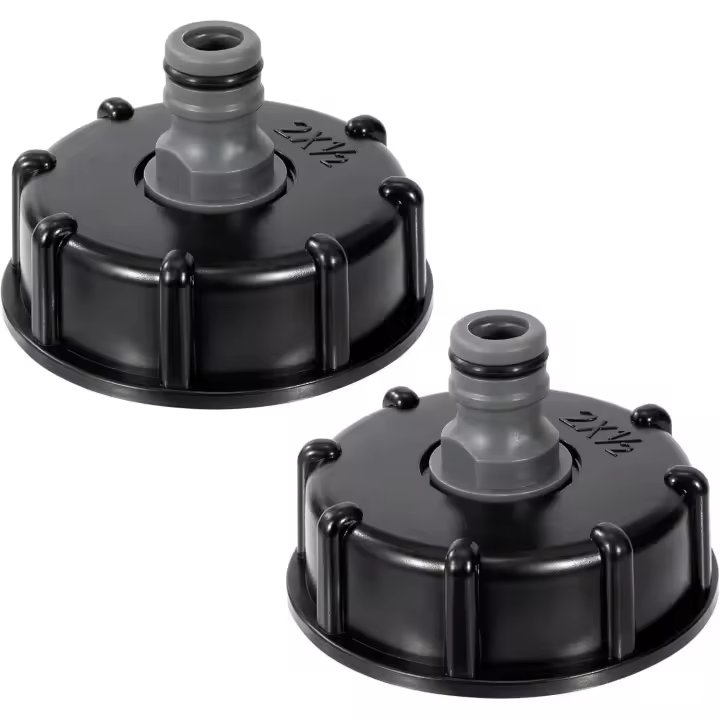 Adaptador de Tanque de Agua para conectar mangueras de Jardín Diámetro de entrada 60 mm 2 piezas - 1