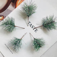 10pcs Ramas De Pino Verdes Simuladas Para Adornos Navideños Arreglos Florales Decoraciones De Fiesta Accesorios De Flores - details 7