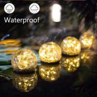 Lámpara Solar Para Jardín Con Bola De Vidrio Rotura Luz LED Blanco Cálido Impermeable Para Decoración De Patio Camino Jardín Césped - details 5