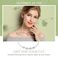 Pulsera De Cadena Y Enlace Con Huella De Perro En Plata De Ley 925 Para Mujer Joyería Moda Lindo Regalo Suertudo WOSTU CQB096 - details 0