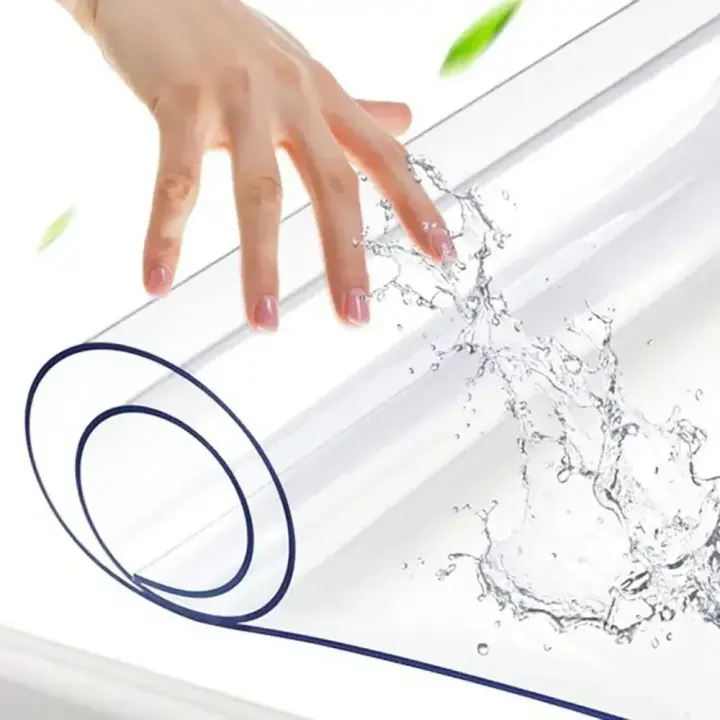 Mantel De PVC Transparente Y Resistente Al Agua Para Mesa Rectangular Cubierta De Comedor Impermeable Y Antiaceite - 1