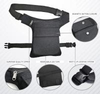 AHR Quality Riñonera Pierna con Correa Pierna Extraíble Riñonera Lateral Pernera Moto Hippie con Cremallera, 3 Bolsillos y Doble Sujeción Unisex - details 3