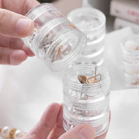 Caja De Organización Para Joyas Y Maquillaje 5 Capas Plástico Redondo Para Colgantes Y Pendientes Caja De Almacenamiento Con Cierre De Botón Y Zip - details 3