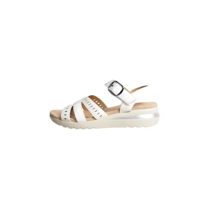 Amarpies AKO28549 Sandalias De Cuña Mujer Blanco - 1