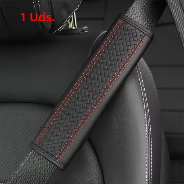 Almohadilla De Cinturón De Seguridad De Cuero PU Para Coche Cubierta De Hombro Transpirable Protección Accesorios De Automóvil Interior - 1