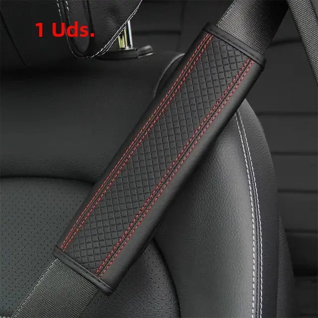 Almohadilla De Cinturón De Seguridad De Cuero PU Para Coche Cubierta De Hombro Transpirable Protección Accesorios De Automóvil Interior - 1
