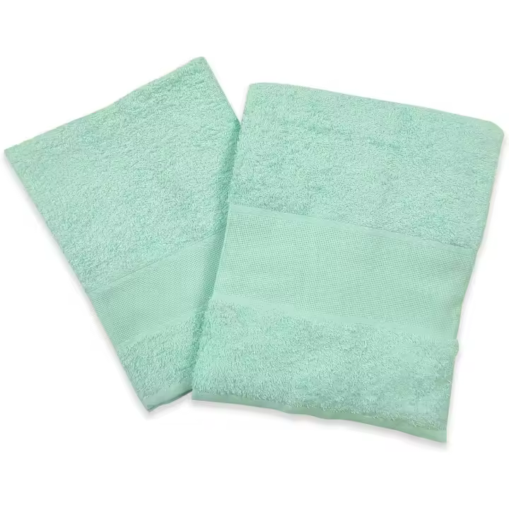 Set/Par de Toallas Grande y Pequeño. Canvas Aida para Bordados 100% Esponja de Algodón-Toallas Invitadas, Toallas de Baño (Green, Sin Bordados) - 1