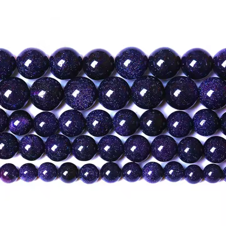 Bolas De Piedra Preciosa Naturales Azules Para La Creación De Joyas DIY Collar Pulsera 6MM 8MM 10MM 12MM Espaciadoras Redondas Brillantes - 1