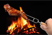 Juego De 10 Palillos De Barbecue Portátiles Al Aire Libre Con Mango De Madera Doble Borde De Acero Inoxidable Herramienta De Barbecue Ecológica - details 6