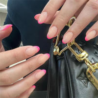 24Pcs Set Uñas Postizas De Acrílico Blancas Con Borde Ovaladas Adhesivas Fáciles De Usar Y Quitar Cubierta Total De Uñas - details 17