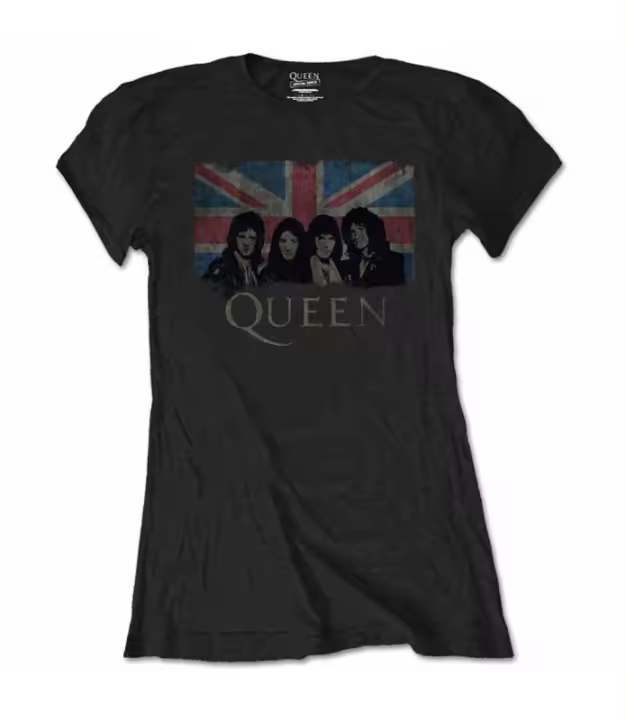 Queen Union Jack Camiseta mujer Oficial Manga Corta lady Tshirt QUTSP12LB - 1