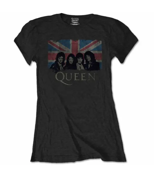 Queen Union Jack Camiseta mujer Oficial Manga Corta lady Tshirt QUTSP12LB - 1
