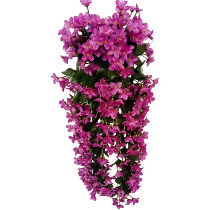 Fleurs artificielles suspendues à 4 pétales, fleurs artificielles suspendues de glycine pour la décoration de la maison de maria - 1