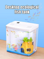 Acuario Pequeño Para El Hogar O Sala De Estar Acuario Mini Para Betta Ecológico De Escritorio Material Plástico - details 2
