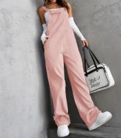 Monopiece Retro Europeo Y Americano Para Mujer Con Bolsillos De Color Sólido Pantalones Casuales Y Sueltos De Overal - details 20