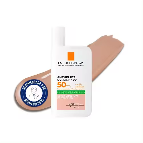 Protector Solar La Roche-Posay Anthelios UV-MUNE 400 Fluido Invisible SPF50+ Con Color 50Ml - Amplio Espectro - 1