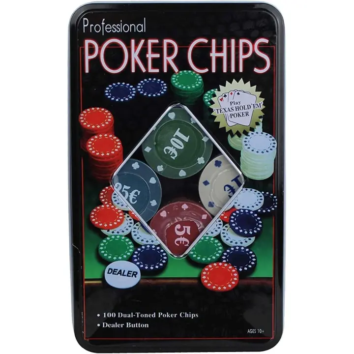 Set de póker con Caja de Metal, 100 fichas - 1
