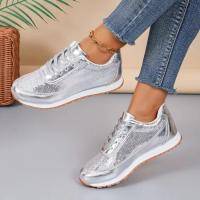 Zapatos Deportivos Casuales Para Mujer Talla Grande Con Encaje Delantero Y Suela Gruesa Zapatos Planos De Bajo Tobillo Unisex - details 5