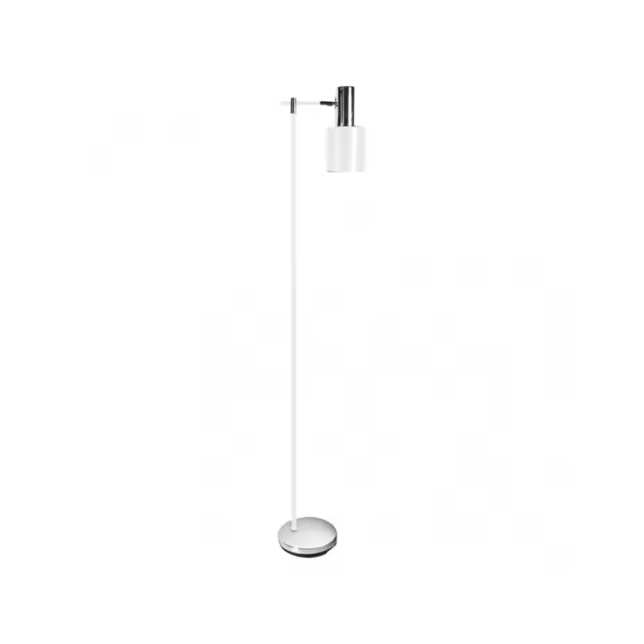 Fabrilamp - Pie De Salon Cygni 1xe27 Blanco/cromo 170x30x23 Cm Articulable Y Orientable - 1