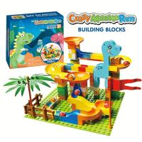 Juego De Construcción De Bloques STEM Dinosaurio Parque Set De Laberinto Para Niños Regalo De Cumpleaños/Fiesta Bloques De Carril De Bolas Educativos Para La Primer Infancia - details 1