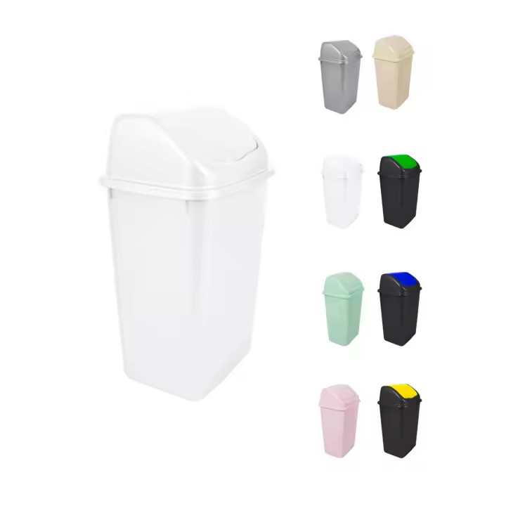 Cubo de Basura con Tapadera Basculante - 15L / 25L / 30L / 50L - Papelera Ideal para Cocina, Baño y Oficina - 1