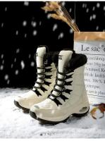 Botas De Invierno Para Mujer Con Peluche Y Plataforma Impermeables Cómodas Para Caminar En Nieve Botas De Tobillo Con Cierre De Lazo - details 5