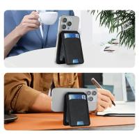 Cartera De Tarjetas Magsafe Con Soporte Para Teléfono PU Cuero Magnético Compatible Con iPhone 13/14/15/16 Estuche Protector Con Trípode - details 6