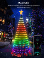 Arbol De Navidad Inteligente Con Luces LED Multicolor Rgb Fitas De Estrella Y Cascada Para Jardín Decoración De Navidad Con Control Remoto Y APP DIY Bluetooth - details 0