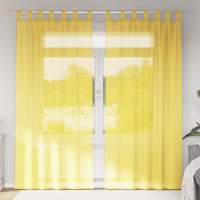 vidaXL Cortinas de gasa con bolsillos para varillas 2 uds. en color Negro/Marrón/Azul real y más | protección solar decorativa para ventanas hogar oficina dormitorio fácil de instalar - details 5