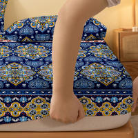 Sábana De Cama Bohemia Con Patrón Frosting 100% Poliéster Cobertura De Cama Para Dormitorio Sin Fundas De Almohada - details 4