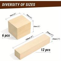 Kit De Bloques De Madera Para Grabado De Basswood 18 Piezas Bloques De Madera Para Grabado Y Afeitar Herramientas DIY De Artesanía - details 2