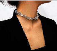 Collar Gótico Punk Exagerado De Cadena Gruesa Para Mujer Joyería De Noche Club Estilo Metal Fuerte Adorno Feminino - details 11