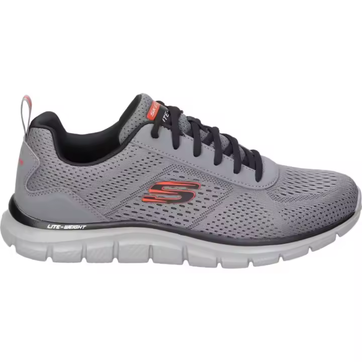 SKECHERS | Zapatillas Skechers Track Leshur para Hombre – Deportivas en Color Gris con Detalles en Naranja – Sneakers con Cordones – Memory Foam – Apto para Lavadora – Lite Weight – Modelo 232758-CCOR - 1