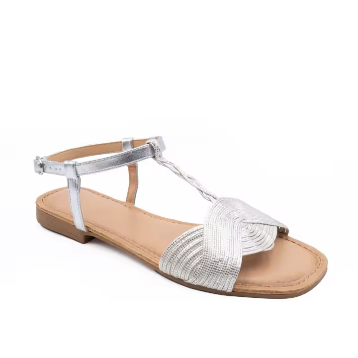 Sandalias Planas con Nudo Brillante y Correa en T, estilo bohemio para mujer, playero, ideales para vacaciones y verano - 1