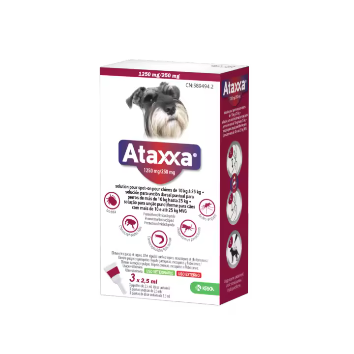ATAXXA 500/100mg Perro 10-25kg (3 pipetas) - 1