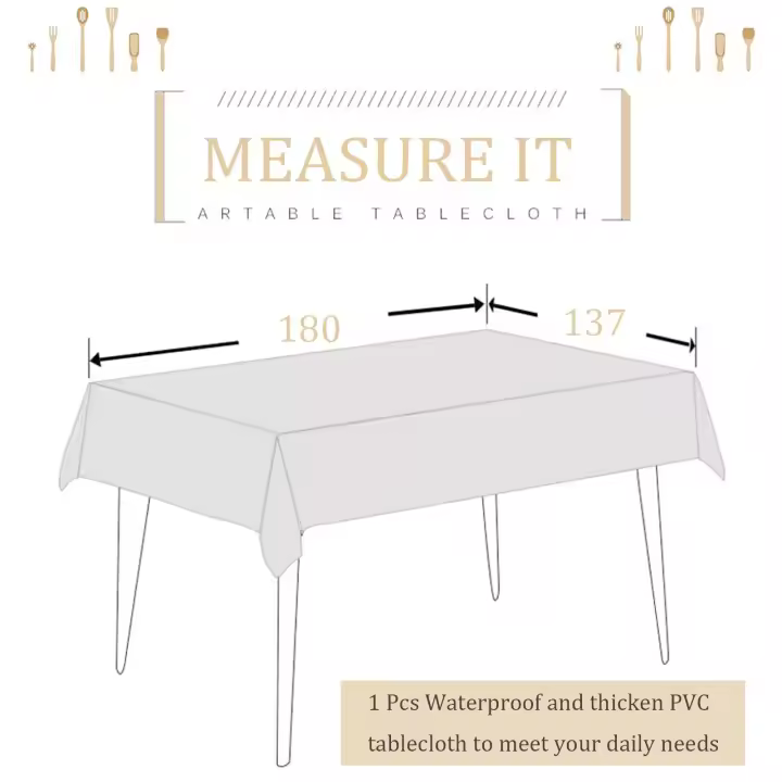 Mantel de PVC a cuadros de café de 137 * 180 cm, rectangular limpiable, mantel de plástico que se limpia con un paño, resistente a las manchas, agua, cubierta de mesa a prueba de aceite - 1