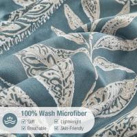 Double Duvet Cover Set, 240 x 220 cm, 3-Piece Microfibre Duvet Cover Set with Paisley Pattern, Including 1 Duvet Cover 240 x 220 cm and 2 Pillowcases 50 x 80 cm, Paisley Light Blue - details 3