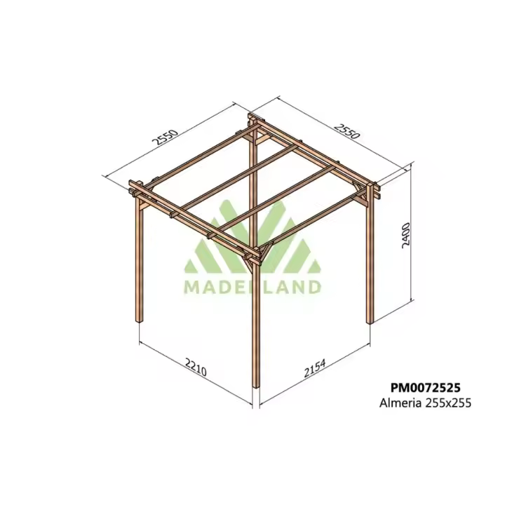 Pérgola de Madera Maciza Almería (Maderland) - Gardeneas - 1