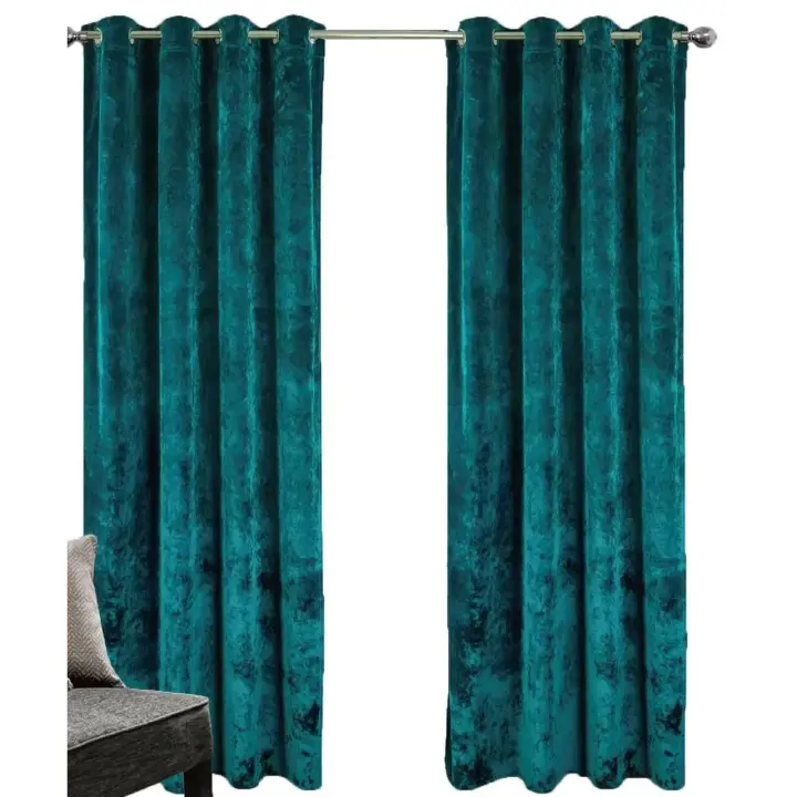 Cortinas de Terciopelo Opaca 100% Poliéster 140x260cm -Cortina Gruesa y Suave -Diseño Moderno -Ojales de Metal -Disponible en 9 Colores-Ideal para Salón, Sala de Estar, Dormitorio y Oficina - 1