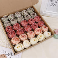 5PCS Rosas Artificiales Con Borde Quemado Decoraciones Para Bodas Y Fiestas Accesorios De Navidad Decoración De Pared Y Hogar Flores De Seda Para Aniversarios Y Baños De Muyño - details 4