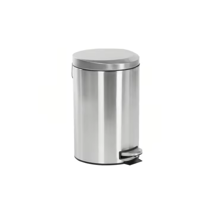 Dcasa Papelera de cocina, cubo de basura mate plateada de acero inoxidable de 12 litros - 1