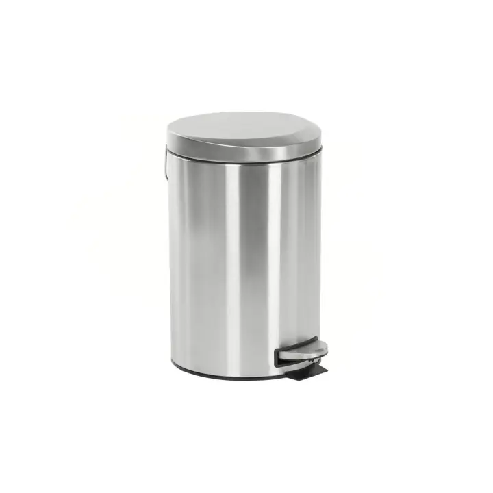 Dcasa Papelera de cocina, cubo de basura mate plateada de acero inoxidable de 12 litros - 1