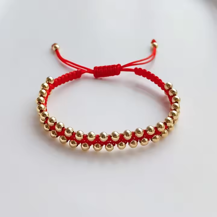 Pulsera Tejida a Mano KKBEAD Para Mujer Con Cuentas De Oro Platinadas De 4mm Joyería De Moda Pulseras Bijoux Para Fiestas Y Bodas - 1