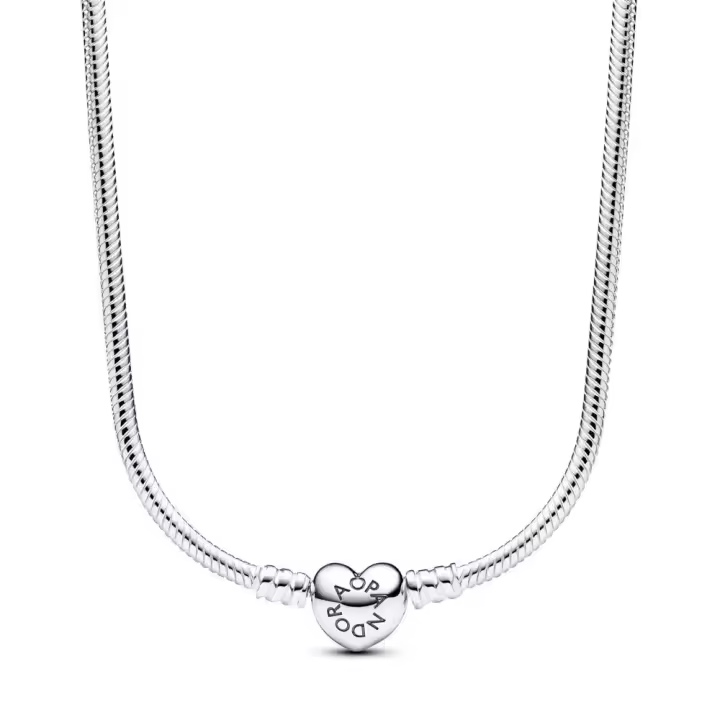 393091C00-45 - Collar Pandora Moments en plata de ley Cadena de Serpiente con Cierre de Corazón 393091C00-45 PANDORA Raíz Joyas de Plata Joyas Pandora MUJER Colgantes Pandora inicio Colgantes de Plata Mujer Pandora original - 1