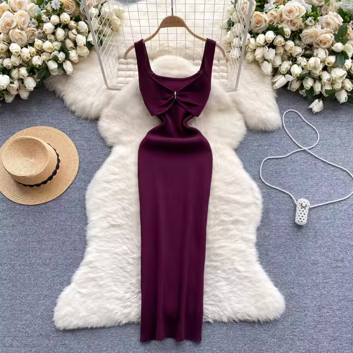 Vestido De Encaje Sin Hombros Para Mujer REALEFT Verano Elegante Sólido Ajustado Con Lazo Estilo Bodycon Para Fiesta - 1